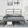 Stella Homewares Metal Bed Frame without Mattress with Headboard Black 150x200 cm