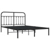 Stella Homewares Metal Bed Frame without Mattress with Headboard Black 150x200 cm