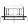 Stella Homewares Metal Bed Frame without Mattress with Headboard Black 150x200 cm