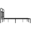 Stella Homewares Metal Bed Frame without Mattress with Headboard Black 150x200 cm