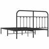 Stella Homewares Metal Bed Frame without Mattress with Headboard Black 150x200 cm
