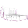 Stella Homewares Metal Bed Frame without Mattress with Headboard Black 150x200 cm