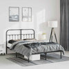 Stella Homewares Metal Bed Frame without Mattress with Headboard Black 150x200 cm