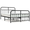 Stella Homewares Metal Bed Frame without Mattress with Footboard Black 135x190 cm