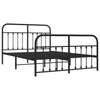 Stella Homewares Metal Bed Frame without Mattress with Footboard Black 135x190 cm