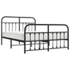 Stella Homewares Metal Bed Frame without Mattress with Footboard Black 135x190 cm
