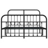 Stella Homewares Metal Bed Frame without Mattress with Footboard Black 135x190 cm