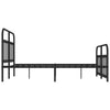 Stella Homewares Metal Bed Frame without Mattress with Footboard Black 135x190 cm