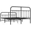 Stella Homewares Metal Bed Frame without Mattress with Footboard Black 135x190 cm