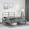 Stella Homewares Metal Bed Frame without Mattress with Footboard Black 135x190 cm