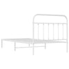 Stella Homewares Metal Bed Frame without Mattress with Headboard White 107x203 cm King Single