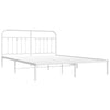 Stella Homewares Metal Bed Frame without Mattress with Headboard White 183x203 cm King