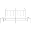 Stella Homewares Metal Bed Frame without Mattress with Headboard White 183x203 cm King