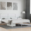 Stella Homewares Metal Bed Frame without Mattress with Headboard White 183x203 cm King