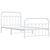 Stella Homewares Metal Bed Frame without Mattress with Footboard White 107x203 cm King Single