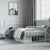 Stella Homewares Metal Bed Frame without Mattress with Footboard White 107x203 cm King Single