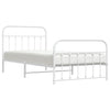 Stella Homewares Metal Bed Frame without Mattress with Footboard White 107x203 cm King Single