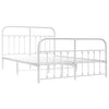 Stella Homewares Metal Bed Frame without Mattress with Footboard White 150x200 cm