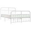 Stella Homewares Metal Bed Frame without Mattress with Footboard White 150x200 cm