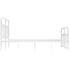 Stella Homewares Metal Bed Frame without Mattress with Footboard White 150x200 cm