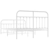 Stella Homewares Metal Bed Frame without Mattress with Footboard White 150x200 cm
