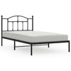 Stella Homewares Metal Bed Frame without Mattress with Headboard Black 107x203 cm King Single