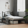 Stella Homewares Metal Bed Frame without Mattress with Headboard Black 107x203 cm King Single