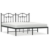 Stella Homewares Metal Bed Frame without Mattress with Headboard Black 183x203 cm King