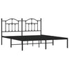 Stella Homewares Metal Bed Frame without Mattress with Headboard Black 183x203 cm King