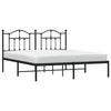Stella Homewares Metal Bed Frame without Mattress with Headboard Black 183x203 cm King