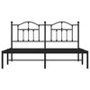 Stella Homewares Metal Bed Frame without Mattress with Headboard Black 183x203 cm King