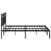 Stella Homewares Metal Bed Frame without Mattress with Headboard Black 183x203 cm King