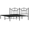 Stella Homewares Metal Bed Frame without Mattress with Headboard Black 183x203 cm King