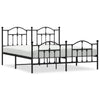 Stella Homewares Metal Bed Frame without Mattress with Footboard Black 183x203 cm King