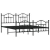 Stella Homewares Metal Bed Frame without Mattress with Footboard Black 183x203 cm King