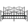 Stella Homewares Metal Bed Frame without Mattress with Footboard Black 183x203 cm King