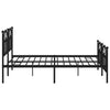 Stella Homewares Metal Bed Frame without Mattress with Footboard Black 183x203 cm King