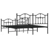 Stella Homewares Metal Bed Frame without Mattress with Footboard Black 183x203 cm King