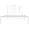 Stella Homewares Metal Bed Frame without Mattress with Headboard White 107x203 cm King Single