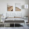Stella Homewares Metal Bed Frame without Mattress with Headboard White 135x190 cm