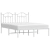 Stella Homewares Metal Bed Frame without Mattress with Headboard White 135x190 cm
