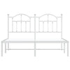 Stella Homewares Metal Bed Frame without Mattress with Headboard White 135x190 cm