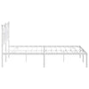 Stella Homewares Metal Bed Frame without Mattress with Headboard White 135x190 cm