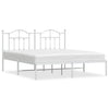 Stella Homewares Metal Bed Frame without Mattress with Headboard White 183x203 cm King