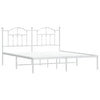 Stella Homewares Metal Bed Frame without Mattress with Headboard White 183x203 cm King