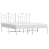 Stella Homewares Metal Bed Frame without Mattress with Headboard White 183x203 cm King