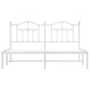 Stella Homewares Metal Bed Frame without Mattress with Headboard White 183x203 cm King