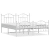 Stella Homewares Metal Bed Frame without Mattress with Footboard White 183x203 cm King