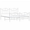 Stella Homewares Metal Bed Frame without Mattress with Footboard White 183x203 cm King