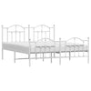 Stella Homewares Metal Bed Frame without Mattress with Footboard White 183x203 cm King